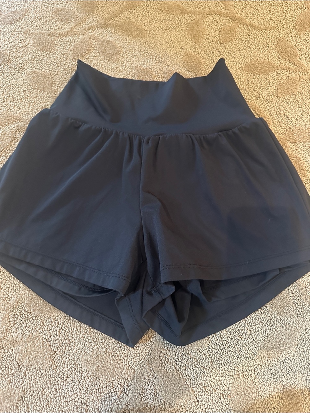 Women's High-Waist Black Athletic Shorts with boyshort liner